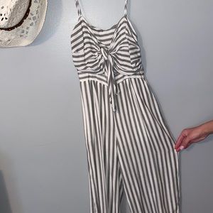Striped pant romper